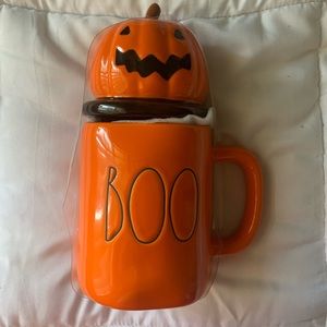 COPY - Halloween Boo Mug with Pumpkin Topper